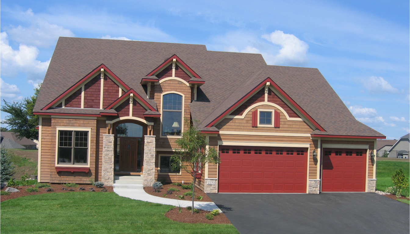 Backyard with pool at twilight